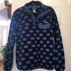 Patagonia Medium Blue Polka Dot Fleece Pullover